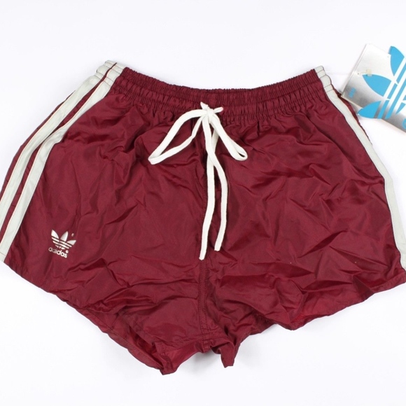Vintage Adidas Womens Sexy Spell Out Shorts Maroon - Picture 3 of 8